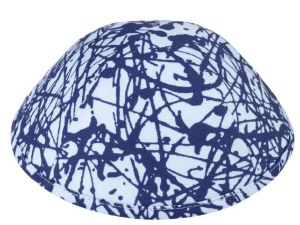 iKippah Blue Paint Splatter Size 3