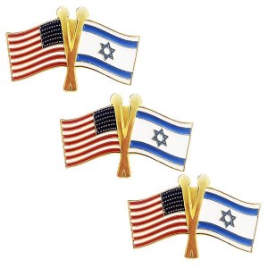 Israeli American Flag Lapel Pin 3 Pack