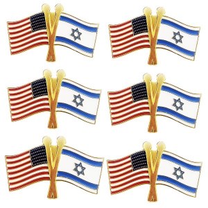 Israeli American Flag Lapel Pin 6 Pack