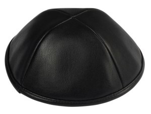 iKippah Black Leather Size 4