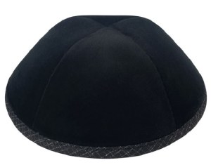 iKippah Black Velvet with Black Etch Rim Size 3