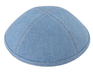iKippah Mid Denim with Tan Double Stitching Size 5
