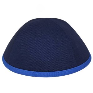iKippah Navy Cotton with Sky Blue Rim Size 4
