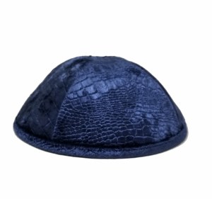 iKippah Navy Velvet Crocodile Size 2