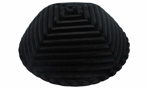 iKippah Striped Velvet Black Size 2