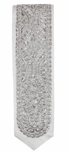 Atara Gefluchtene Silver Metallic Wire Embroidered Detailed Design 5.5"