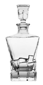 Crystal Decanter with 6 Cups Set Cube Design