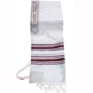 Tallis Paz Kotel Rayon Size 18 Maroon and Silver 18" x 72"