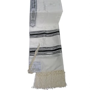 Tallis Paz Kotel Rayon Size 18 Black and Silver 18" x 72"