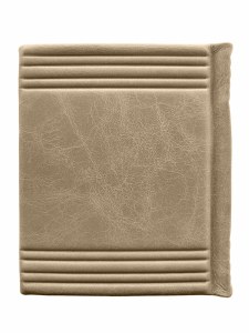 Tehillim Antique Leather Album Large Size Hebrew Lines Design Taupe