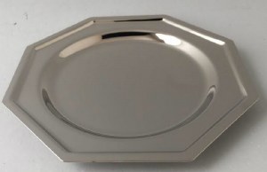 Kiddush Cup Tray Rimmed Octagon Shape 4.5"