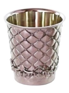 Kiddush Cup Silver Plated Small Reviis Diamond Design