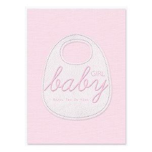 Greeting Card Baby Girl Pink Potpourri Design