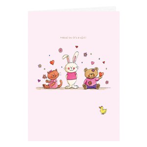 Card Baby Girl Animals