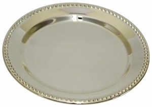 Kiddush Cup Tray Dotted Rim Design 4"