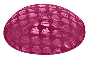 Fuchsia Blind Embossed Kippah without Trim