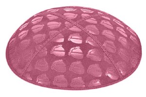 Hot Pink Blind Embossed Kippah without Trim