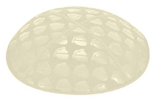 Ivory Blind Embossed Kippah without Trim