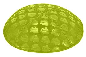 Lime Blind Embossed Kippah without Trim