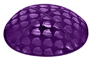 Purple Blind Embossed Kippah without Trim