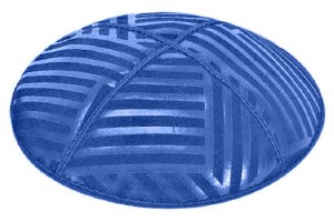 Royal Blind Embossed Angle Stripes Kippah without Trim