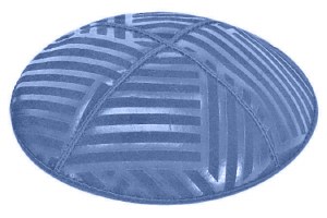 Wedgewood Blind Embossed Angle Stripes Kippah without Trim