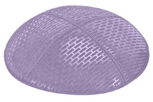 Lavender Blind Embossed Brick Kippah without Trim
