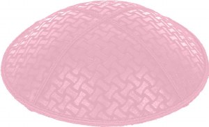 Light Pink Blind Embossed Chain Link Kippah without Trim