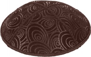 Brown Blind Embossed Circles Kippah