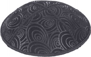Dark Grey Blind Embossed Circles Kippah