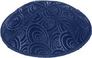Dark Royal Blind Embossed Circles Kippah