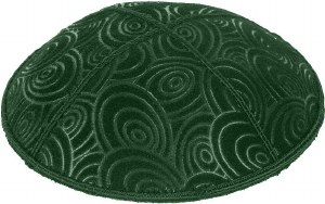 Green Blind Embossed Circles Kippah