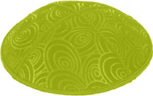 Lime Blind Embossed Circles Kippah