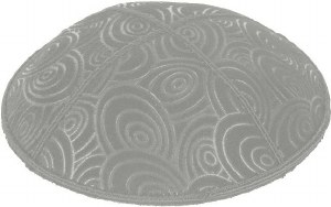 Medium Grey Blind Embossed Circles Kippah