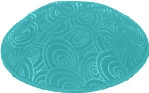 Turquoise Blind Embossed Circles Kippah