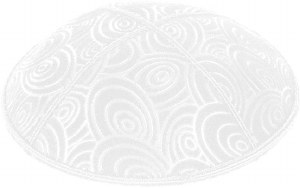 White Blind Embossed Circles Kippah