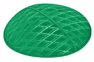 Emerald Blind Embossed Diamonds Kippah