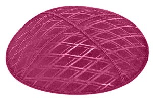 Fuchsia Blind Embossed Diamonds Kippah