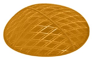 Gold Blind Embossed Diamonds Kippah