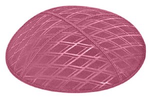 Hot Pink Blind Embossed Diamonds Kippah