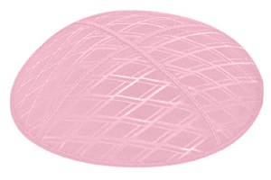 Light Pink Blind Embossed Diamonds Kippah