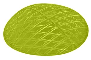 Lime Blind Embossed Diamonds Kippah