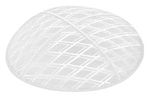 White Blind Embossed Diamonds Kippah