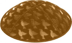 Luggage Blind Embossed Doves Kippah without Trim