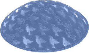 Wedgewood Blind Embossed Doves Kippah without Trim