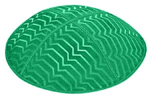 Emerald Blind Embossed Kippah without Trim
