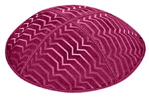 Fuchsia Blind Embossed Kippah without Trim