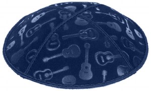 Dark Royal Blind Embossed Guitars Kippah