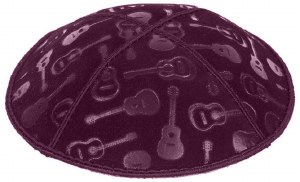 Eggplant Blind Embossed Guitars Kippah