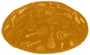 Gold Blind Embossed Guitars Kippah